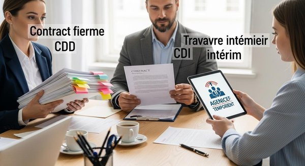 Différence entre CDI, CDD et intérim : le comparatif des contrats de travail